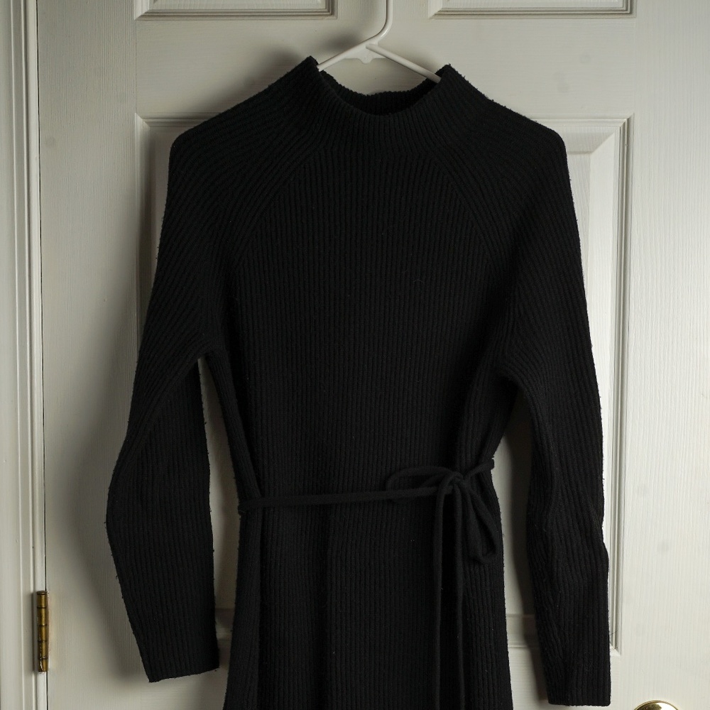 J. Crew Black Merino Sweater Dress
